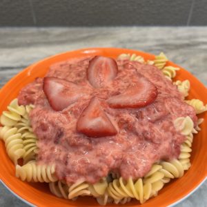 Pasta with strawberries