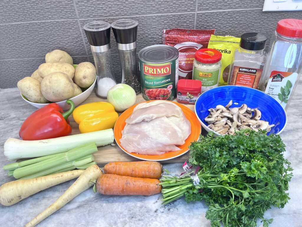 ingredients for Chicken Stew