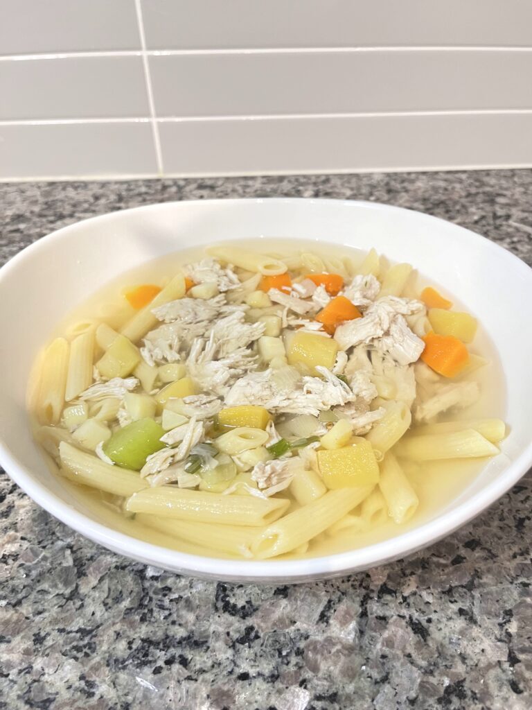 Chicken Noodle Soup on the plate