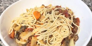 Spaghetti Meat Sauce on the plate