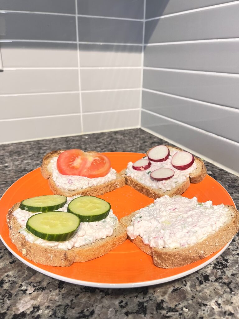 Polish Farmer’s Cheese Spread on the bread