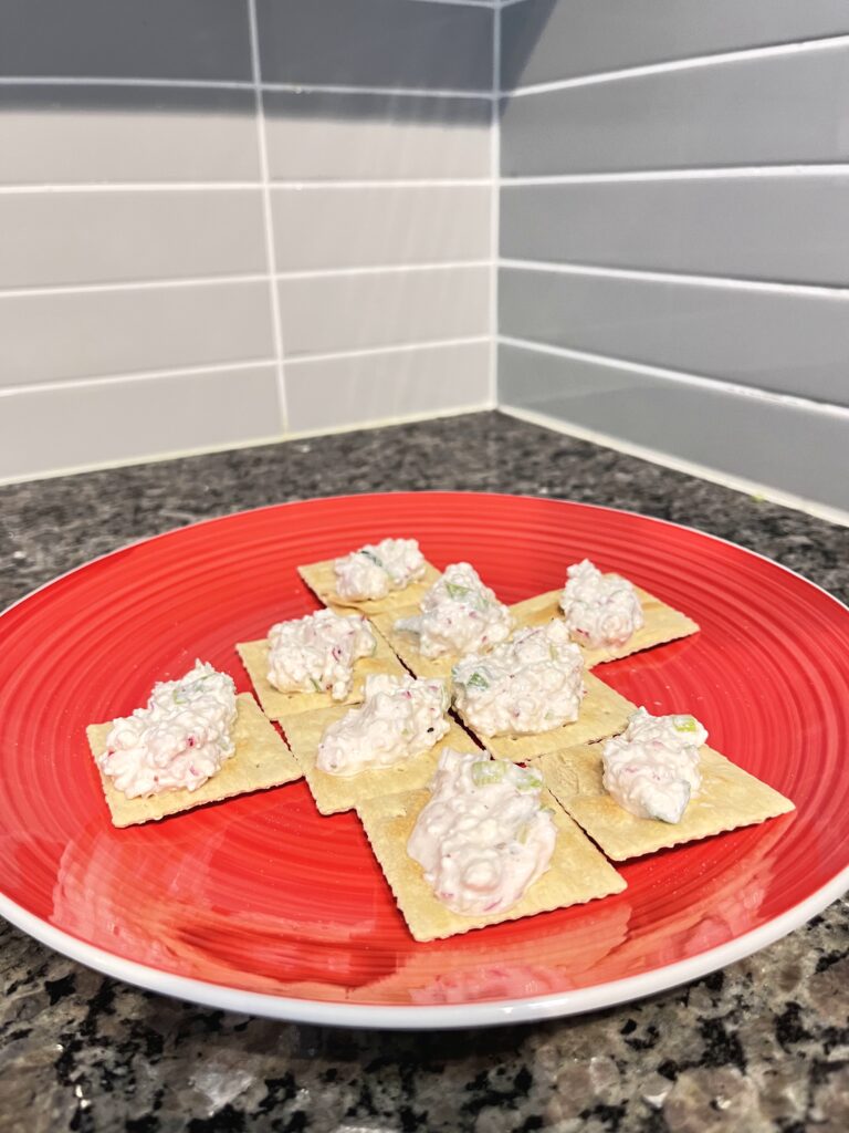 Polish Farmer’s Cheese Spread on the crackers
