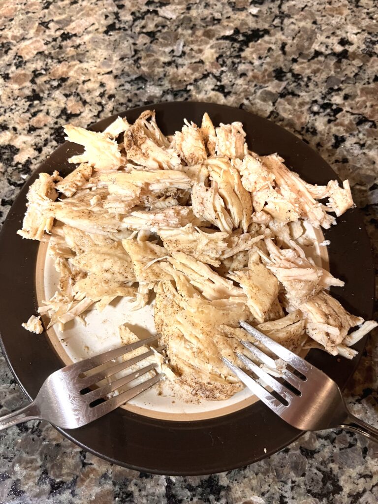 shredded chicken for Vegetable soup
