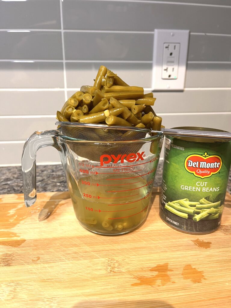 drained beans for Vegetable soup