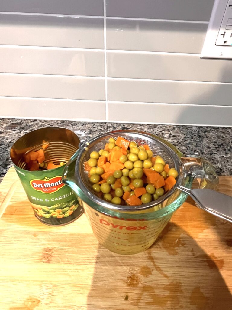 drained peas for Vegetable soup