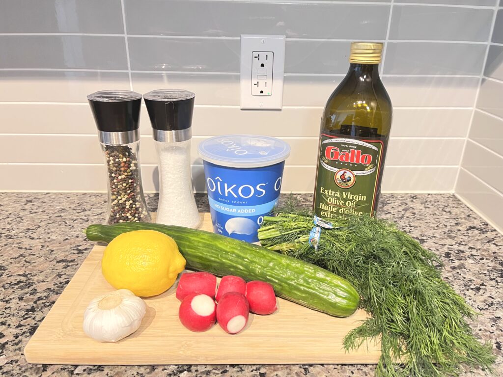 ingredients for Radish Tzatziki Dip